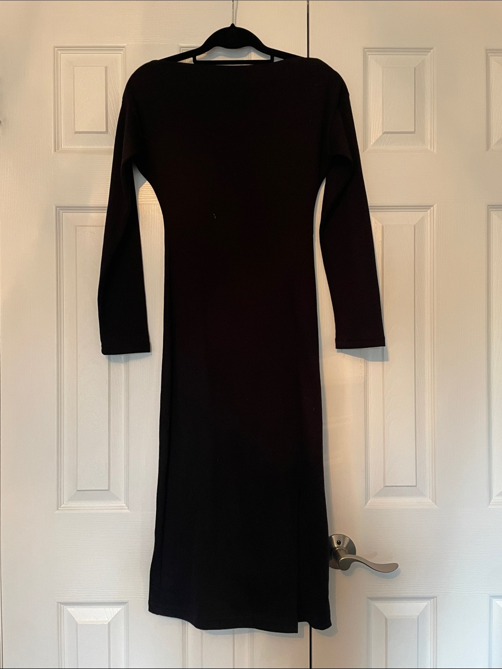 OAK + FORT Black Long-Sleeve Midi Bodycon Dress